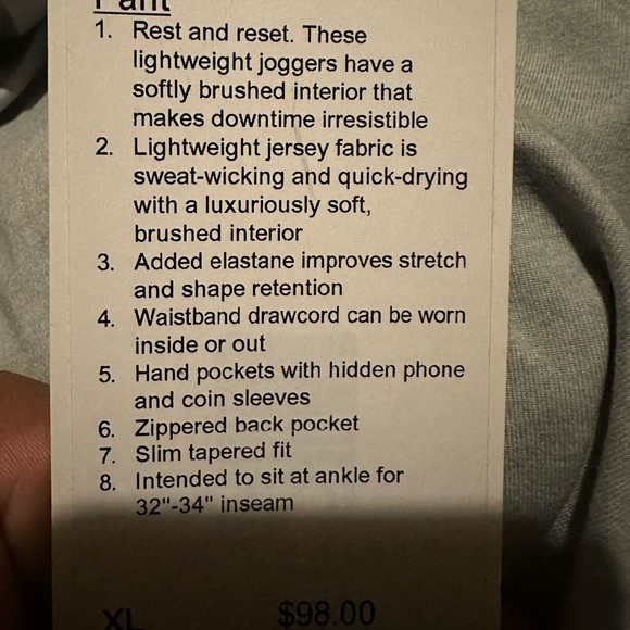 Lululemon Soft Jersey Tapered Pant men’s size XS jogger - Picture 11 of 13